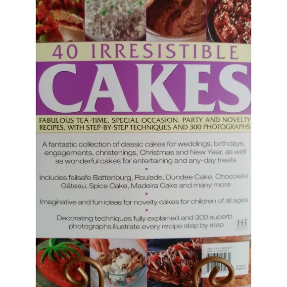 40 Irresistible Cakes Sarah Maxwell, Angela Nilsen SC Recipe & Decorating Book - Picture 5 of 5